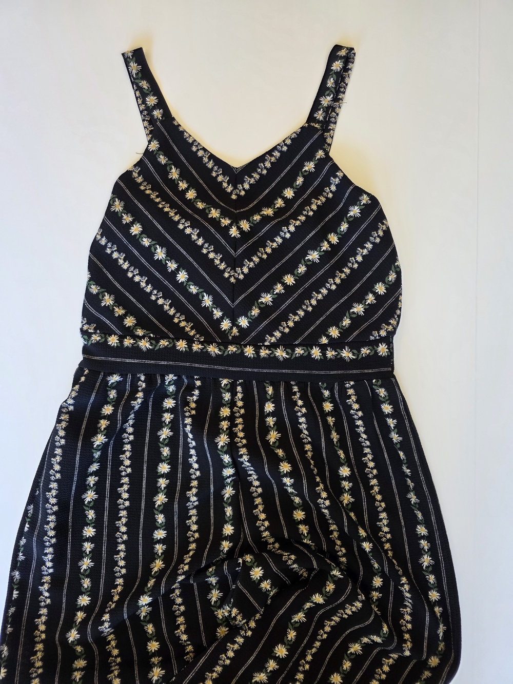 Knitworks Black Floral Stripe Kids One-Piece Romper.